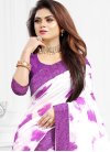 Purple and White Designer Contemporary Style Saree - 1
