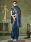 Shimmer Embroidered Work Trendy Classic Saree - 1