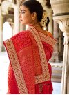 Orange and Red Dola Silk Designer Traditional Saree - 2
