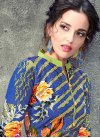 Radiant Blue and Olive Pant Style Salwar Kameez For Casual - 1