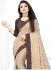 Beige and Coffee Brown Designer Traditional Saree For Ceremonial - 1