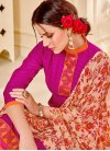 Glamorous Lace Work Cotton  Fuchsia and Orange Trendy Churidar Salwar Kameez - 1
