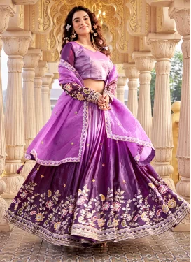 Crush Readymade Lehenga Choli with Embroidered Work in Multi Colour