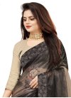 Lycra Beige and Black Trendy Classic Saree For Ceremonial - 1