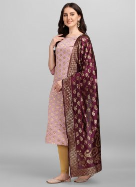 Woven Work Jacquard Silk Readymade Salwar Suit in Multi Colour for Women