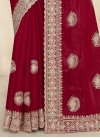Embroidered Work Satin Silk Traditional Designer Saree - 1