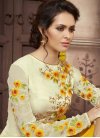 Beauteous Embroidered Work Cream and Yellow Trendy Salwar Kameez - 1