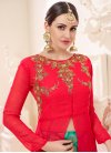Red and Sea Green Kameez Style Lehenga For Festival - 1