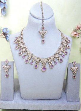 Alloy Silver Rodium Polish Necklace Set For Festival