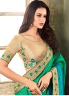 Light Blue and Sea Green Trendy Saree For Festival - 1