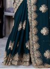 Satin Silk Embroidered Work Trendy Classic Saree - 1