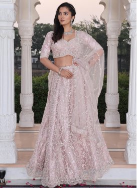 Cutdana Work Trendy Lehenga Choli For Festival in Beige