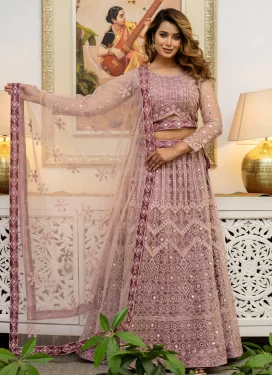 Embroidered Work Trendy Lehenga Choli For Ceremonial in Pink