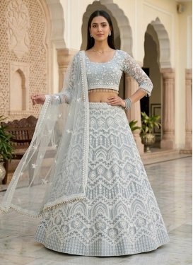 Embroidered Work Trendy Lehenga Choli For Festival in Firozi