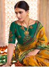 Mustard and Teal Designer Traditional Saree For Ceremonial - 1