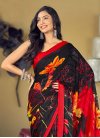 Print Work Satin Silk Trendy Designer Saree For Casual - 1