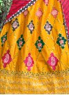 Hot Pink and Yellow  Silk Designer Lehenga Choli - 3