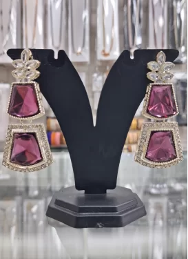 Alloy Gold Rodium Polish Earrings For Festival
