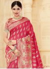 Tussar Silk Thread Work Beige and Rose Pink Trendy Classic Saree - 1