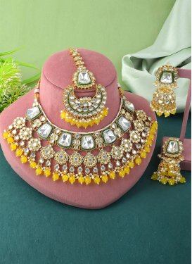 Alloy Gold Rodium Polish Necklace Set
