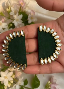 Stone Work Gold Rodium Polish Earrings