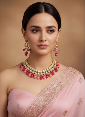 Gold Rodium Polish Alloy Necklace Set