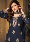 Embroidered Work Faux Georgette Palazzo Style Pakistani Salwar Suit - 2
