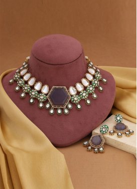 Stone Work Necklace Set For Festival