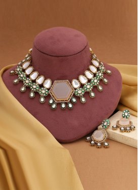 Alloy Gold Rodium Polish Multi Colour Woven Work Necklace Set