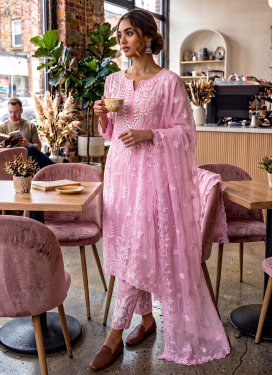 Embroidered Work Readymade Salwar Suit For Festival in Pink