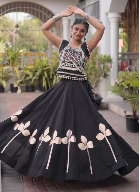 Black Silk Blend Embroidered Work Readymade Lehenga Choli for Women