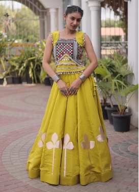 Embroidered Work Readymade Lehenga Choli For Festival in Yellow