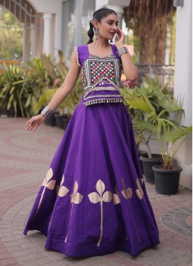 Purple Silk Blend Readymade Lehenga Choli with Embroidered Work for Festival