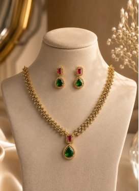Alloy Gold Rodium Polish Necklace Set