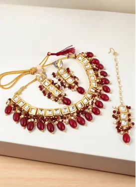 Brass Gold Rodium Polish Necklace Set
