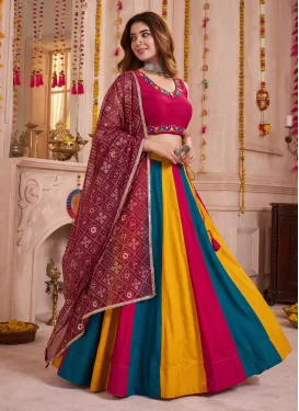 Embroidered Work Cotton Readymade Lehenga Choli in Multi Colour for Party