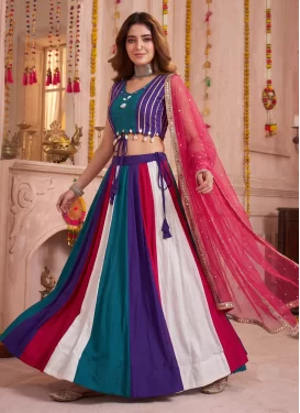 Cotton Readymade Lehenga Choli with Gota Patti Work in Multi Colour for Festival