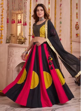 Cotton Readymade Lehenga Choli with Gota Patti Work for Women in Multi Colour