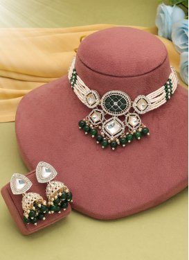 Gold Rodium Polish Beads Work Necklace Set