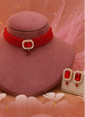 Alloy Beads Work Necklace Set For Festival