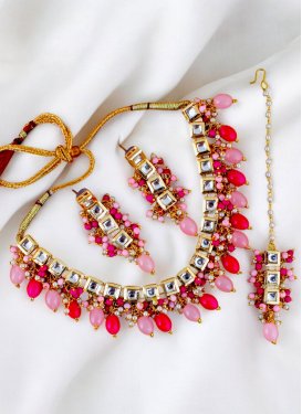 Gold Rodium Polish Multi Colour Necklace Set