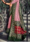 Tussar Silk Olive and Pink Trendy Classic Saree For Ceremonial - 1