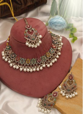 Multi Colour Gold Rodium Polish Necklace Set