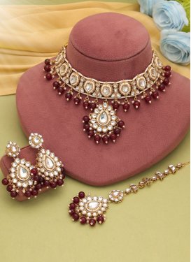 Alloy Beads Work Necklace Set