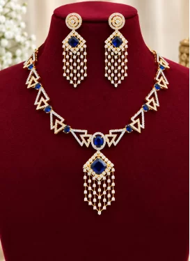 Gold Rodium Polish Alloy Necklace Set For Festival