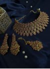 Praiseworthy Gold Rodium Polish Alloy Gold and Pink Necklace Set - 1