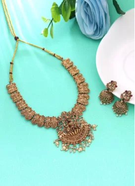 Gold Rodium Polish Gold Necklace Set