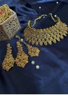 Attractive Diamond Work Gold Rodium Polish Necklace Set - 1