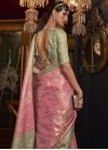 Handloom Silk Mint Green and Pink Contemporary Style Saree - 1