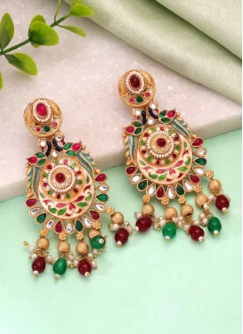 Alloy Gold Rodium Polish Earrings For Festival